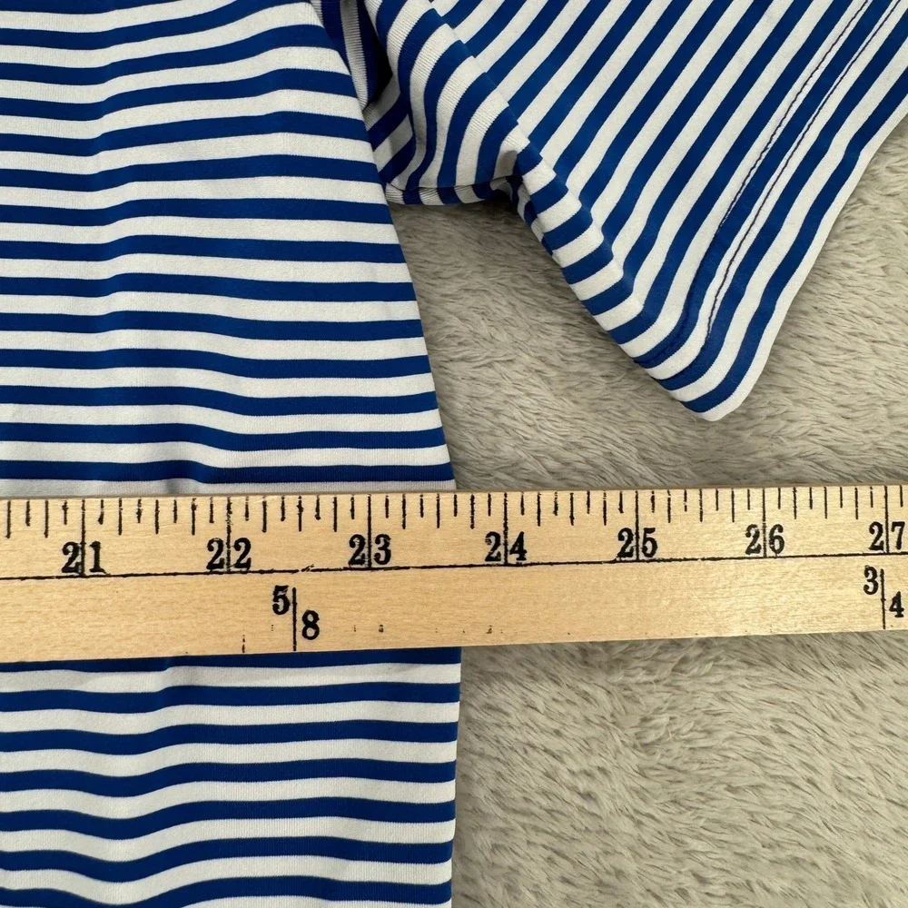 RLX Ralph Lauren Mens Polo Shirt XL Blue White Striped Preowned Wicking Golf